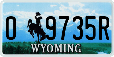 WY license plate 09735R