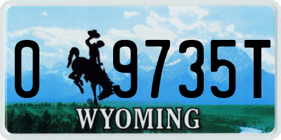 WY license plate 09735T