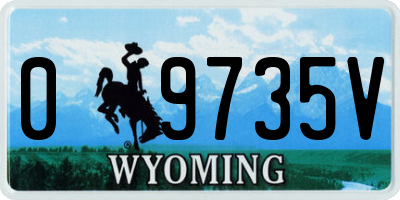 WY license plate 09735V