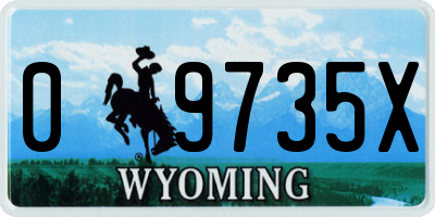 WY license plate 09735X