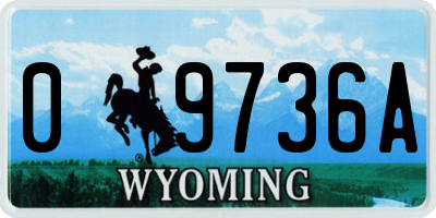 WY license plate 09736A