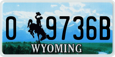 WY license plate 09736B