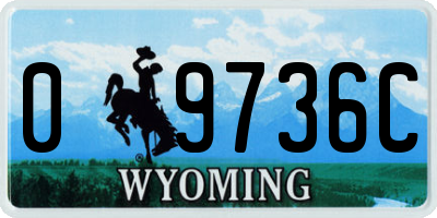 WY license plate 09736C