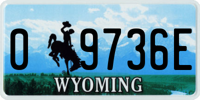 WY license plate 09736E