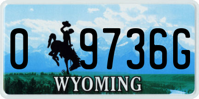 WY license plate 09736G
