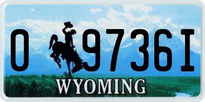 WY license plate 09736I