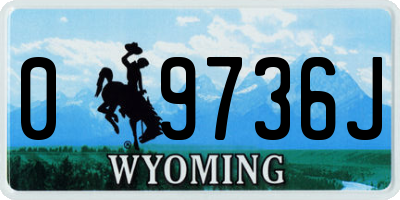 WY license plate 09736J