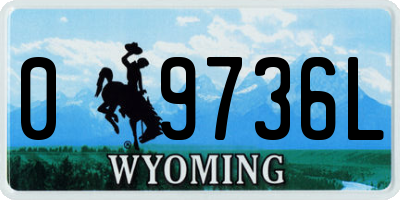 WY license plate 09736L