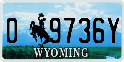 WY license plate 09736Y