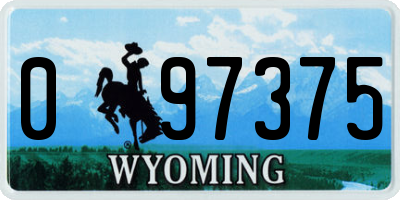 WY license plate 097375
