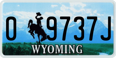 WY license plate 09737J