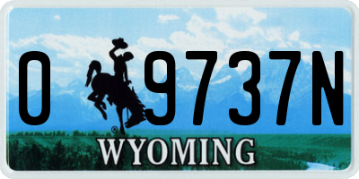 WY license plate 09737N