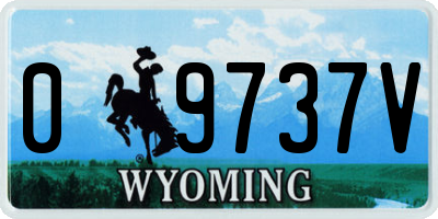 WY license plate 09737V