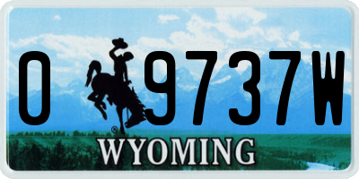 WY license plate 09737W