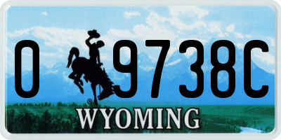 WY license plate 09738C