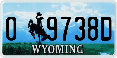 WY license plate 09738D