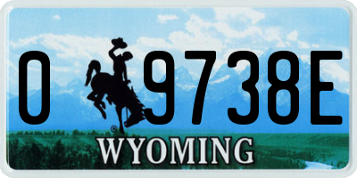 WY license plate 09738E