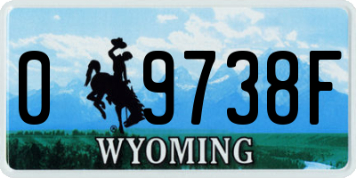 WY license plate 09738F