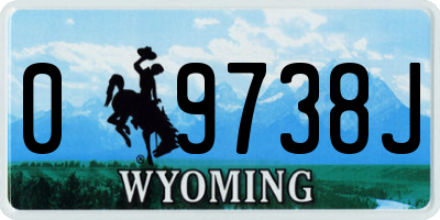 WY license plate 09738J