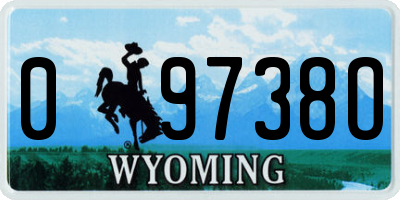WY license plate 09738O