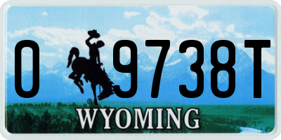 WY license plate 09738T