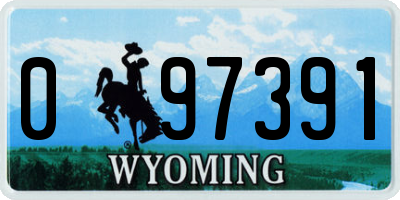 WY license plate 097391