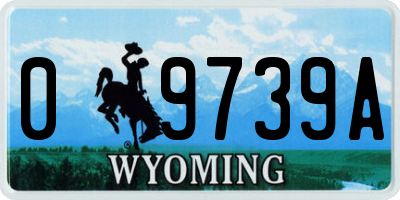 WY license plate 09739A