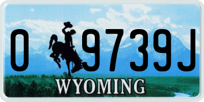 WY license plate 09739J