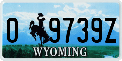 WY license plate 09739Z