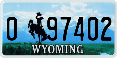 WY license plate 097402