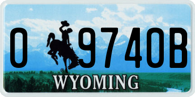 WY license plate 09740B