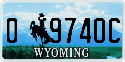 WY license plate 09740C
