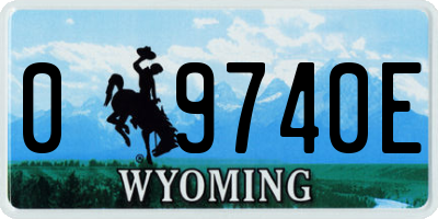 WY license plate 09740E