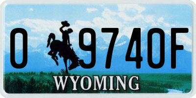 WY license plate 09740F
