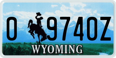 WY license plate 09740Z