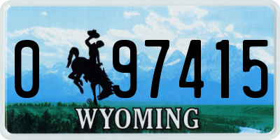 WY license plate 097415