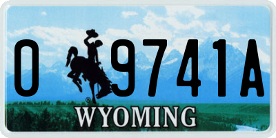 WY license plate 09741A