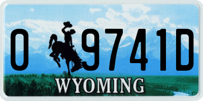 WY license plate 09741D