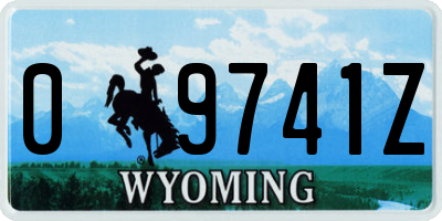 WY license plate 09741Z