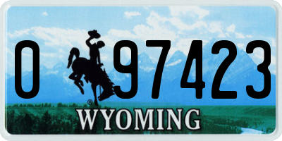 WY license plate 097423