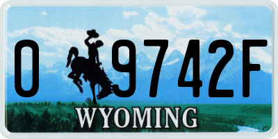 WY license plate 09742F
