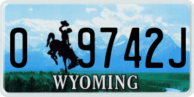 WY license plate 09742J