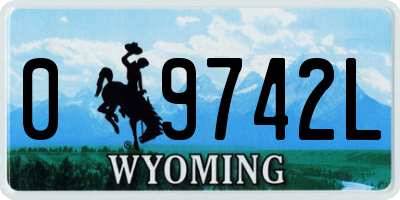 WY license plate 09742L