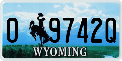 WY license plate 09742Q