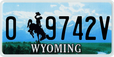 WY license plate 09742V