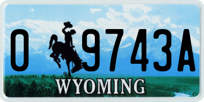 WY license plate 09743A