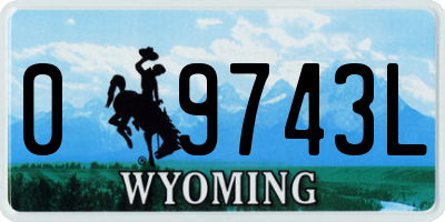 WY license plate 09743L