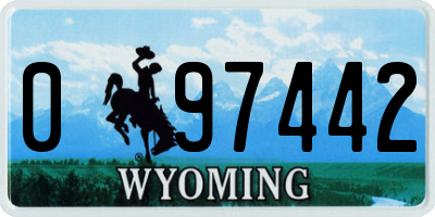 WY license plate 097442