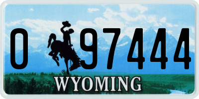 WY license plate 097444