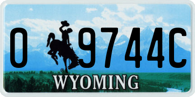 WY license plate 09744C